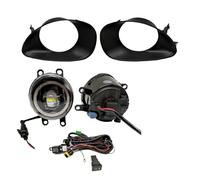 OLVESXC Phares Antibrouillard Pour Toyota Pour Yaris 2006-2008 Harnais Couverture Câblage Calandre Halogène Ange Yeux DRL Voiture LED Antibrouillard Lampe(Red ring set)