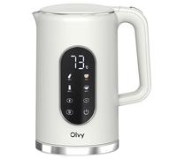 Olvy Bouilloire Electrique Temperature Reglable Double Paroi | 1 Piece | Creme White 1.7L 2200W Maintien Chaud | Infusion Thé & Biberon | Chauffe Eau Rapide Inox