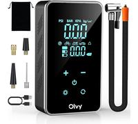 Olvy Pompe à Pneu Compresseur - Compresseur d'air Portable - 7000mAh - Pompe à vélo électrique - Vélo/Voiture/Moto/Balle/Matelas pneumatique
