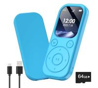 Olycism 64GB Lecteur MP3 Bluetooth MP3 Player 2,01 Pouces avec écran Ultra-HD Batterie 300mAh Son HiFi Radio FM Livres électroniques Enregistrement Vocal Affichage d'images pour Sport et Voyages Bleu