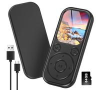 Olycism 64GB Lecteur MP3 Bluetooth MP3 Player 2,01 Pouces avec écran Ultra-HD Batterie 300mAh Son HiFi Radio FM Livres électroniques Enregistrement Vocal Affichage d'images pour Sport et Voyages Noir