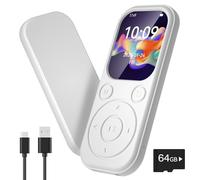 Olycism 64GB Lecteur MP3 Bluetooth MP3 Player 2,01 Pouces avec écran Ultra-HD Batterie 300mAh Son HiFi Radio FM Livres électroniques Enregistrement Vocal Affichage d'images pour Sport et Voyages