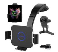 Olycism Chargeur de voiture sans fil pour Z Fold7/6 5/4 Dual Coil 15 W pour Samsung Z Fold 7/6/5/4/3 Support de téléphone intelligent sans fil Qi pour tableau de bord de voiture grille d'aération