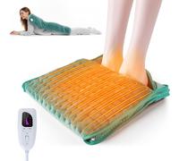 Olycism Chauffe Pied Electrique avec Zip 40*40cm - S’étend en une Couverture de 40*80cm, 24 Option - Chauffe Pieds - Technologie De Protection Contre La Surchauffe, Chauffe Pieds Chauffant Électrique