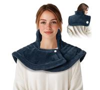 Olycism Coussin Chauffant Électrique pour le dos les épaules et le cou avec arrêt Automatique Coussin Chauffant 50x56cm 10 niveaux de Température 9 réglages Minuterie Lavable en Machine jusqu'à 40°C