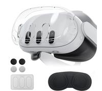 Olycism Étui de Protection Compatible avec Meta Quest 3, Coque de Protection pour Oculus Quest 3, Accessoires avec Couvercle de boîtier VR, poignées de contrôleur, Capuchons d'objectif, Film trempé