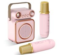 Olycism Micro Karaoke Enfant avec 2 Microphones sans Fil Haut-Parleur de Sortie 5W avec Lumière Léger et Portable Modes de Voix Multiples Enceinte Karaoke Cadeau Enfant 4 Ans ~ 12 Ans