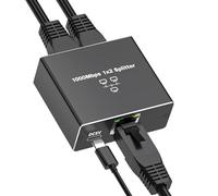 Olycism Répartiteur Ethernet 1 à 2 Adaptateur de Prise Internet RJ45 Haute Vitesse 1000 Mbit/s Gigabit Ethernet Robinet Réseau avec Câble d'alimentation USB pour Câble Cat 5/5e/6/7/8, SSRJ45QZ