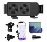 Olycism Support de téléphone de Voiture avec Chargeur sans Fil Rapide QC 3.0 à Double Bobine de 15 W, Compatible avec Les modèles Z Fold/Flip 7/6/5/4/3, et Rotation Automatique. Chargeur sans Fil Qi.