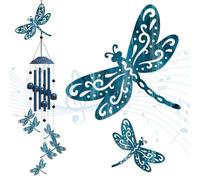OLYCRAFT 1 Ensemble Métal Carillons Éoliens Libellule L'Extérieur Carillon Éolien Condoléances Carillon Éolien Commémoratif Cloche atio Arrière Cour Maison Jardin Décoration Suspendue 73cm