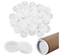 OLYCRAFT 100pcs Bouchons de tubes d'expédition blancs 48mm Bouchons en plastique ID Tubes d'expédition 52x11mm Bouchons de bouteille en plastique pour tubes d'expédition