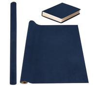 OLYCRAFT 100x43cm Tissu de Reliure Bleu Moyen Couverture de Livre Surface en Simili Cuir avec Tissu de Livre Dos en Papier Couverture de Protection en de Bricolage pour Scrapbooking DIY