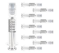 OLYCRAFT 10pcs 1ML Seringue en verre borosilicate Seringue Luer Lock résistante à la chaleur sans aiguille Seringues en verre réutilisables pour l'industrie ou le laboratoire Liquides Colle Huile