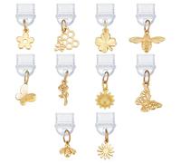 OLYCRAFT 10pcs bouchon Anti Poussière en Forme de Fleur de 21~26mm de Long avec Pendentif en Laiton Protection de Port de Type C Accessoire pour la Plupart des Téléphones Portables de Type C
