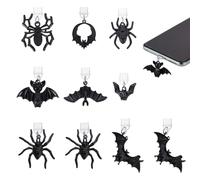 OLYCRAFT 10Pcs Charme bouchon poussière 2.5~5cm Bouchons poussière longs Spider Mobile antipoussière bouchons USB C Port protecteur pendentifs téléphone accessoire plupart des téléphones Type C