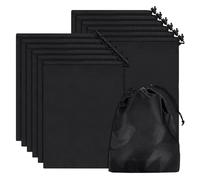 OLYCRAFT 12 Packs Sac à Courroie avec Bascule Sac en Nylon Noir Sacs à Courroie en Nylon Pochette de Rangement avec Bascule pour Gym Sports Voyage Rangement Bureau - 43x33cm