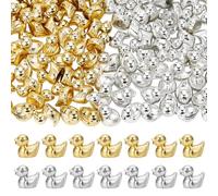 OLYCRAFT 120pcs 2 Couleurs Nouvel an Mini Canard Doré Acrylique Petites Figurines Canard Statuette Animaux Collection Mini Canard Figurines Canards Argent Figurine Micro pour Célébration Activités