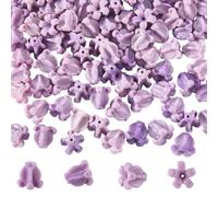 OLYCRAFT 120pcs Perles Fleur Couronne Hawaïenne Mauves Fleur Corail Artificielle Coquillage Corolle Florale Synthétique Synthétique en Gros pour Fabrication Bijoux Couronne Hawaïenne DIY Artisanat