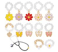 OLYCRAFT 12Pcs 12 Styles charmes stéthoscope papillon Daisy charmes stéthoscope alliage stéthoscopes ID Tag charme perle stéthoscopes accessoires Docteur Infirmière Assistant médical décoration
