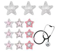 OLYCRAFT 12pcs 4styles Breloques Forme D'Étoile pour Stéthoscope 18-27mm en Alliage Pendentif Étiquette D'Identification Breloque Stéthoscope Accessoires médecin Infirmière Assistant Médical