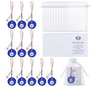 OLYCRAFT 12Pcs Bleu Turc pendentifs de Mauvais œil Pendentif en Verre de Mauvais œil Bonne Chance avec des Cordes pour Porte-clés Bijoux Accessoires Maison Voiture Artisanat décoration