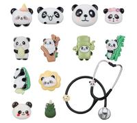OLYCRAFT 12pcs breloque Stéthoscope Panda 15~32mm Pendentif en Résine Étiquette D'Identification Breloque pour Stéthoscope Accessoires pour Médecin Infirmière Assistant Médical