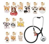 OLYCRAFT 12pcs Breloque Stéthoscope pour Chien 26-36mm en Alliage Pendentif Golden Retriever Étiquette D'Identification Breloque Shiba Accessoires pour Médecin Infirmière Assistant Médical