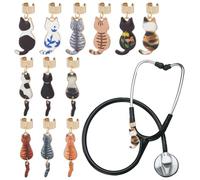 OLYCRAFT 12pcs Breloques pour Stéthoscope Alliage de 40-45mm Forme de Chat Tigré Pendentif Étiquette D'Identification Breloque Stéthoscope Accessoire pour Médecin Infirmière Assistant Médical