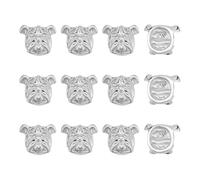 OLYCRAFT 12Pcs Bulldog Head perles de Paracord avec 2mm de trou en alliage d’argent perles bricolage perle d’écartement Loose Style européen pour collier Bracelet pendentif bijoux accessoires