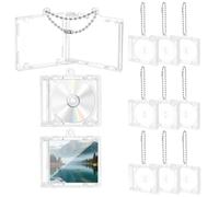 OLYCRAFT 12pcs Porte-CD Mini Porte-Clés Boîtiers CD Mini Albums Boîtiers DVD en Plastique Transparent Porte-Clés CD Compact Mini pour Personnaliser Photos Suspendue pour Sac à Dos