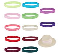 OLYCRAFT 12Pcs Rubans élastiques pour Chapeaux 25mm Bandeau Large pour Chapeau Panama Bandeau pour Chapeau de Cow-Boy Accessoires pour Chapeaux de Paille pour Femmes et Hommes