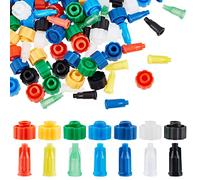 OLYCRAFT 140pcs Capuchons de Seringue Luer Lock Tip Bouchon en Plastique Seringue Barrel Tip Caps Lock Screw Type Industrial Seringue Tip No Needle Tip Cap For Feeding Tubes 7 Colors