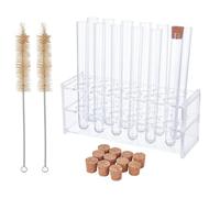 OLYCRAFT 15pcs/set Support pour Tubes Essai en Acrylique 18x5.7x7.5cm Kit de Tubes à Essai en Plastique 12 trous Transparent pour Centrifugeuses Expériences Scientifiques Laboratoire de Chimie