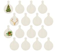 OLYCRAFT 16pcs C avec Poignée Mini Planche Découper Bois Rond Plateau Service Fromage Bois Non Fini pour Bricolage Décoration de Noël Maison Cuisine Légumes Fruits Approvisionnement - 230x160mm