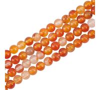 OLYCRAFT 190 Perles Cornaline Orange Ronde Fabrication Bijoux Artisanat DIY | 4cm D'Épaisseur, Perle De Tourmaline Rouge Naturelle, Parfaites pour CréEr Des Bracelets, Colliers Et Divers Bijoux Faits