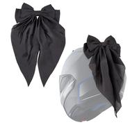 OLYCRAFT 2 Pack Ruban de Coton Bowknot pour Casques Casque Noir Bowknot Soft Classique Casque Moto Bowknots Accessoire avec Autocollants pour Ski vélo Moto Sports Femmes équipement sécurité