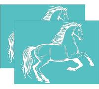 OLYCRAFT 2 Pcs Auto-Adhésif Sérigraphie Pochoir Réutilisable Maille Transferts Pochoir Cheval Motif Sérigraphie Pochoir pour Peinture Sur Bois DIY T-Shirt Tissu Décoration 22x28cm