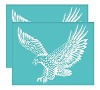 OLYCRAFT 2 Pcs Pochoir de Sérigraphie Auto-Adhésif Motif Aigle Maille Transferts Pochoir Thème Animal Pochoir de Sérigraphie pour Peinture sur Bois DIY T-Shirt Tissu -28x22cm
