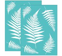 OLYCRAFT 2 Pcs Pochoir Sérigraphie Auto-Adhésif Pochoir Feuille Pochoir Transfert Maille Plante Pochoir Sérigraphie Réutilisable pour Peinture Sur Bois T-Shirt Tissu - 19.5x14cm