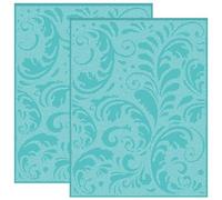 OLYCRAFT 2 pièces 22x28 cm Pochoir de Sérigraphie Auto-Adhésif Damassé Vintage Pochoir de Sérigraphie Élégant Pochoirs Florissants Transfert pour la Peinture Sur Bois Bricolage T-Shirt Tissu