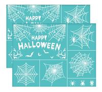 OLYCRAFT 2 Pochoir Autocollant en Maille pour Sérigraphie Motif Araignée Réutilisable pour Halloween pour Bricolage Peinture sur Tissu 28x22cm pour Bricolage T Shirt Oreiller Décoration