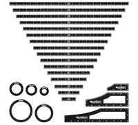 OLYCRAFT 2 Set(24pcs) repères objectifs règle acrylique objectif Makers Set rond marqueur noir accessoire de jeu jeux de guerre règle de mesure pour table Wargames modèles Set - 24 tailles