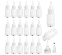 OLYCRAFT 20 Pcs bouteilles de peinture aérographe bouteille d’aérographe blanche 30ml bouteille avec balance conteneur Pigment compression vides avec boule métiers stockage mélange distribution