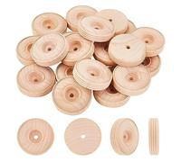 OLYCRAFT 20 Roues en Bois 50x12mm Non ébauchées - Roue à Outils en Bois avec Trou de 6mm - Parfait pour les projets de Bricolage de Petites Voitures en Bois
