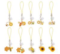 OLYCRAFT 20Pcs Bouchon Anti Poussière Type C 7.5~9.5cm Long Téléphone Portable Bouchons Anti Poussière Capuchons de Port USB C Protecteur avec d'abeille Pendentifs pour la Plupart des Téléphones