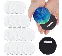 OLYCRAFT 20pcs Bouton Sublimation Vierge avec Épingles 75mm Bouton Rond Vierge Blanc Badge Personnalisé avec Épingle Projets de Bricolage Étiquettes Nominatives Vierges Bricolage