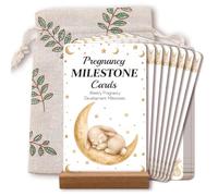OLYCRAFT 20pcs Cartes Prière pour Grossesse Thème Lapin Cartes d'Étapes Grossesse 42 Étapes de Développement Hebdomadaire pour Première Fois Maman Carte Prière pour Futures Mamans Futurs Parents