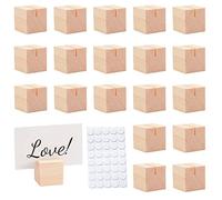 OLYCRAFT 20pcs Porte-Carte de Nom en Bois Support de Numéro de Table en Bois Supports en Wood Massif Marque-Place Porte-cartes de mariage pour de Nom des Photos Signes Réservés - 11g/pièces