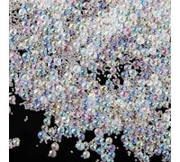 OLYCRAFT 210g 1~3mm Perles à Bulles en Résine Micro Perles de Caviar Gouttes D'Eau Irisées Perle à Bulles Minuscules Perle de Sans Trou pour la Fabrication de Résine et les Arts des Ongles
