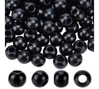 OLYCRAFT 240pcs de Perles de Macramé en Bois Noir de 19.5mm avec Grand Trou de 8mm Perles D'Espacement en Bois Perles Creuses en Bois pour Bricolage Artisanat Collier Bracelet Fabrication de Bijoux